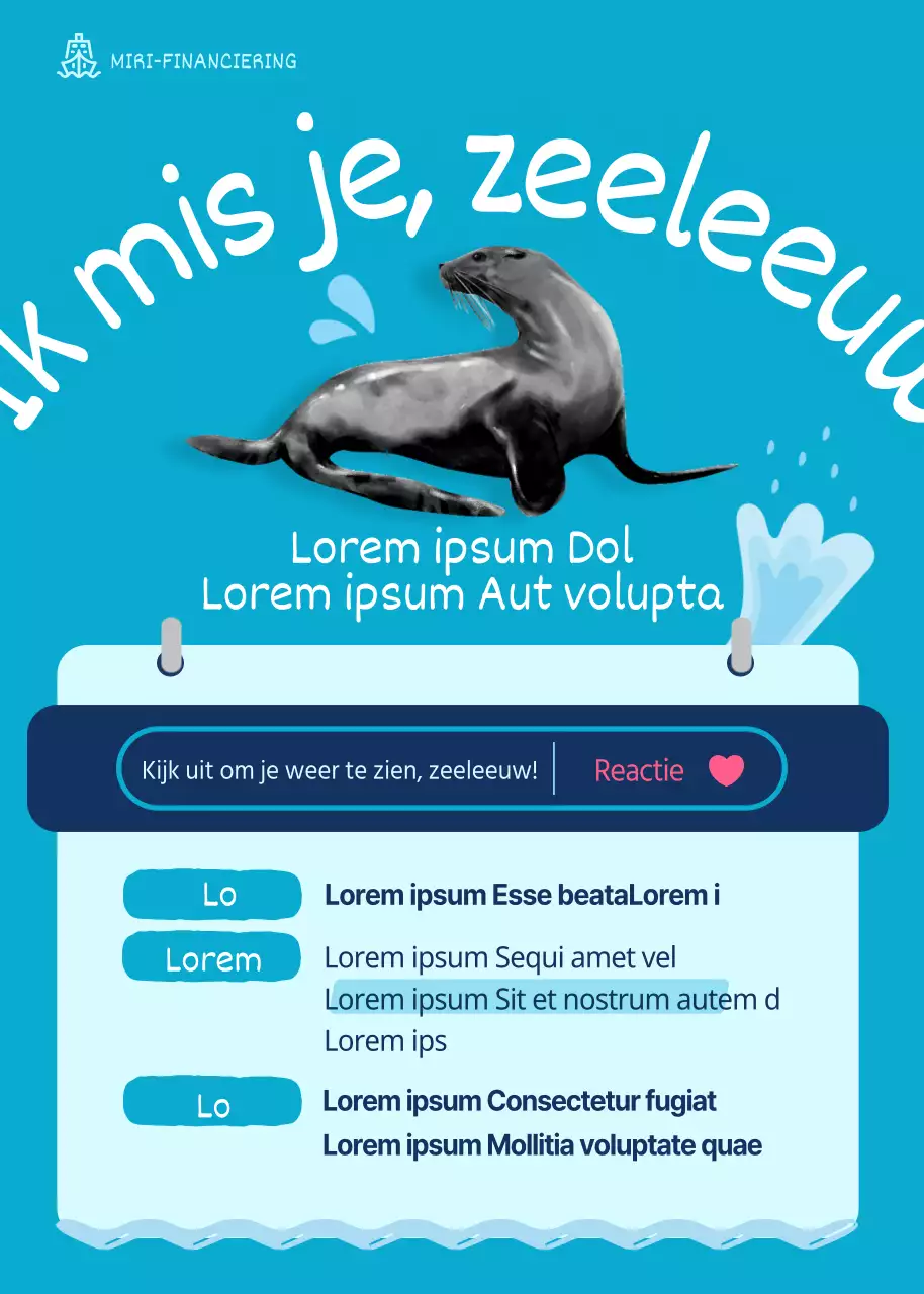 Thema bescherming blauwe zeeleeuw