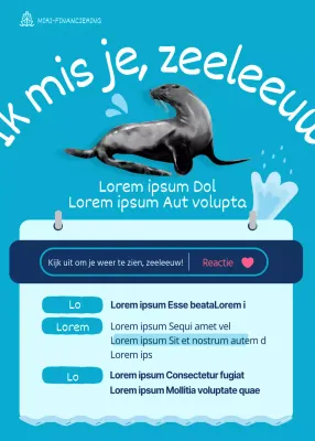 Thema bescherming blauwe zeeleeuw