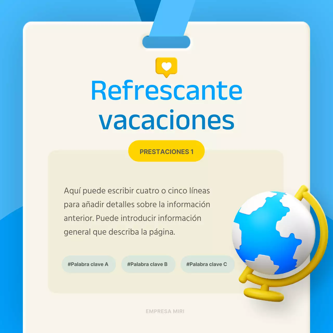 Concepto estereoscópico 3D en azul y amarillo para introducir el bienestar en la empresa