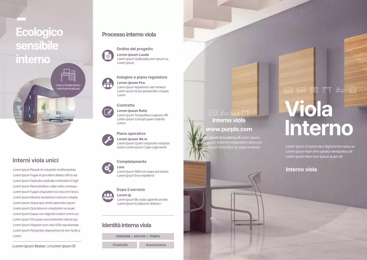 Promuovere e informare sullo stile semplice degli interni viola