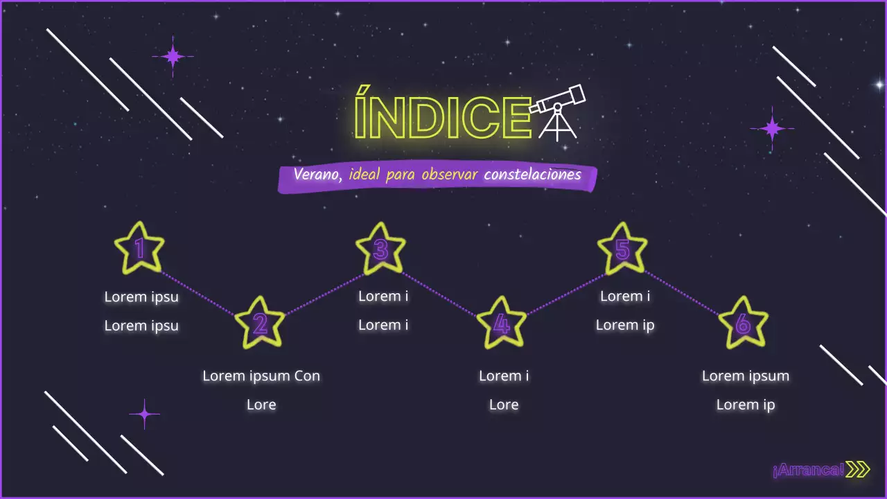 Material de formación amarillo neón y morado místico