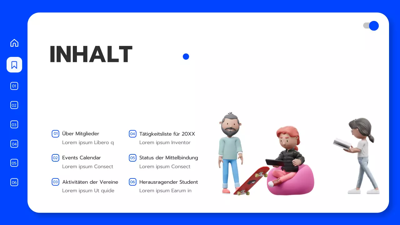 Universitätskonvokation in blauem 3D
