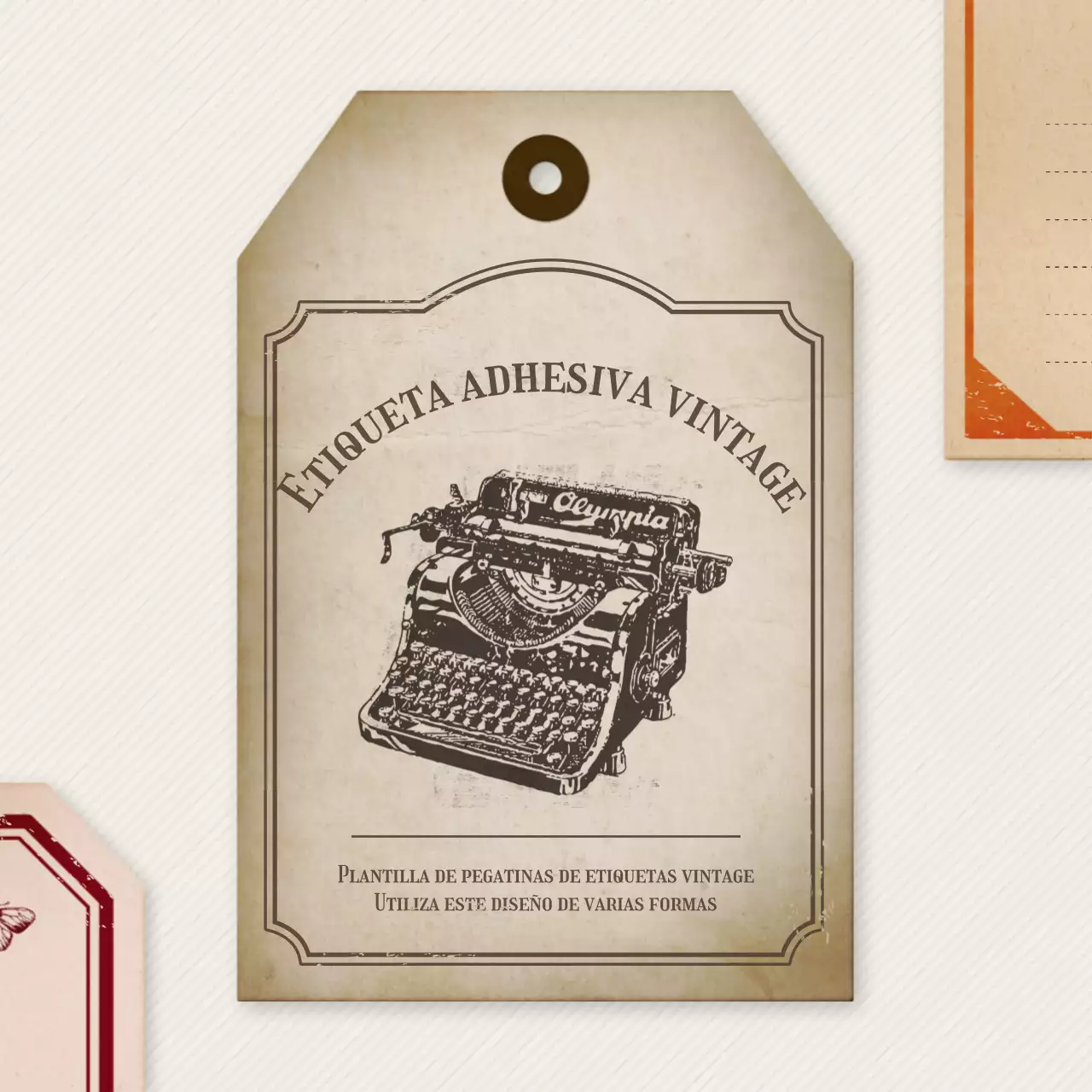 Paquete de diseño con concepto de paquete de adhesivos vintage beige