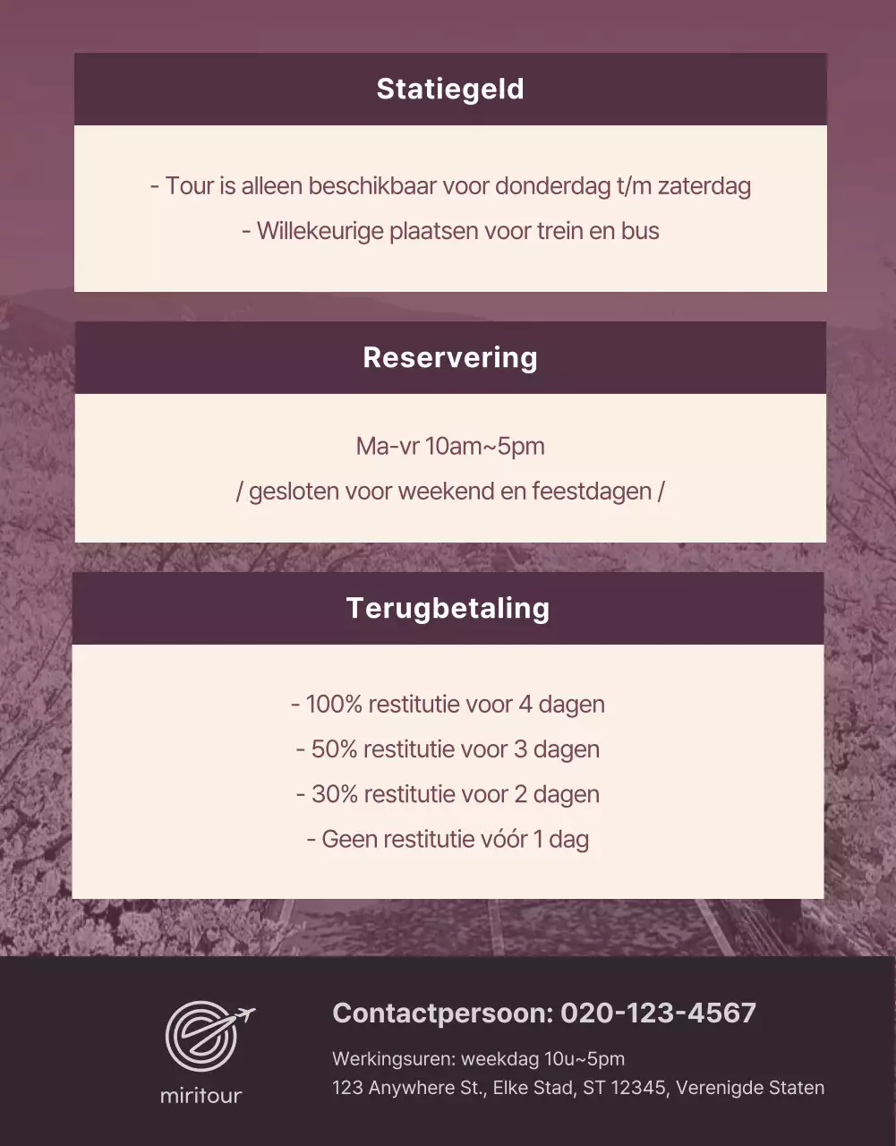 Mooie kersenbloesemillustraties in pastelroze om de reis te promoten