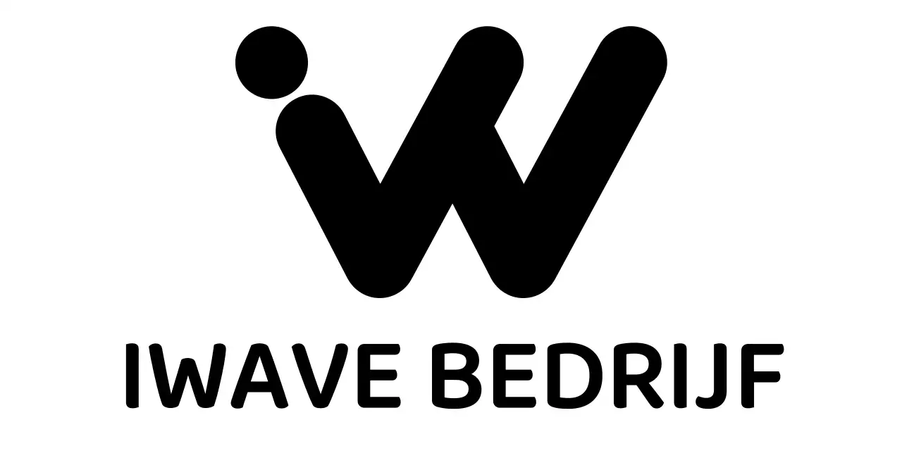 Bedrijfslogo met een eenvoudig zwart alfabet