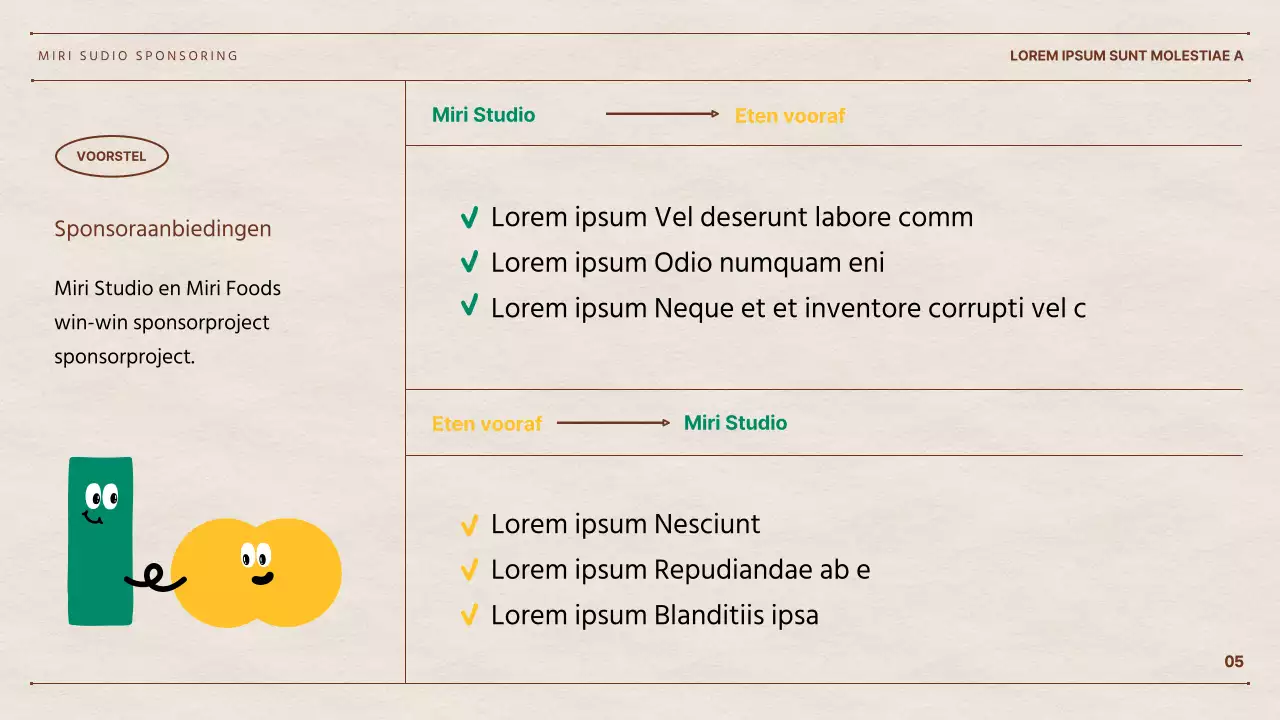 Het voorstel van webtalent Hyun Chan met een papieren achtergrond en kleurrijke geometrische vormen