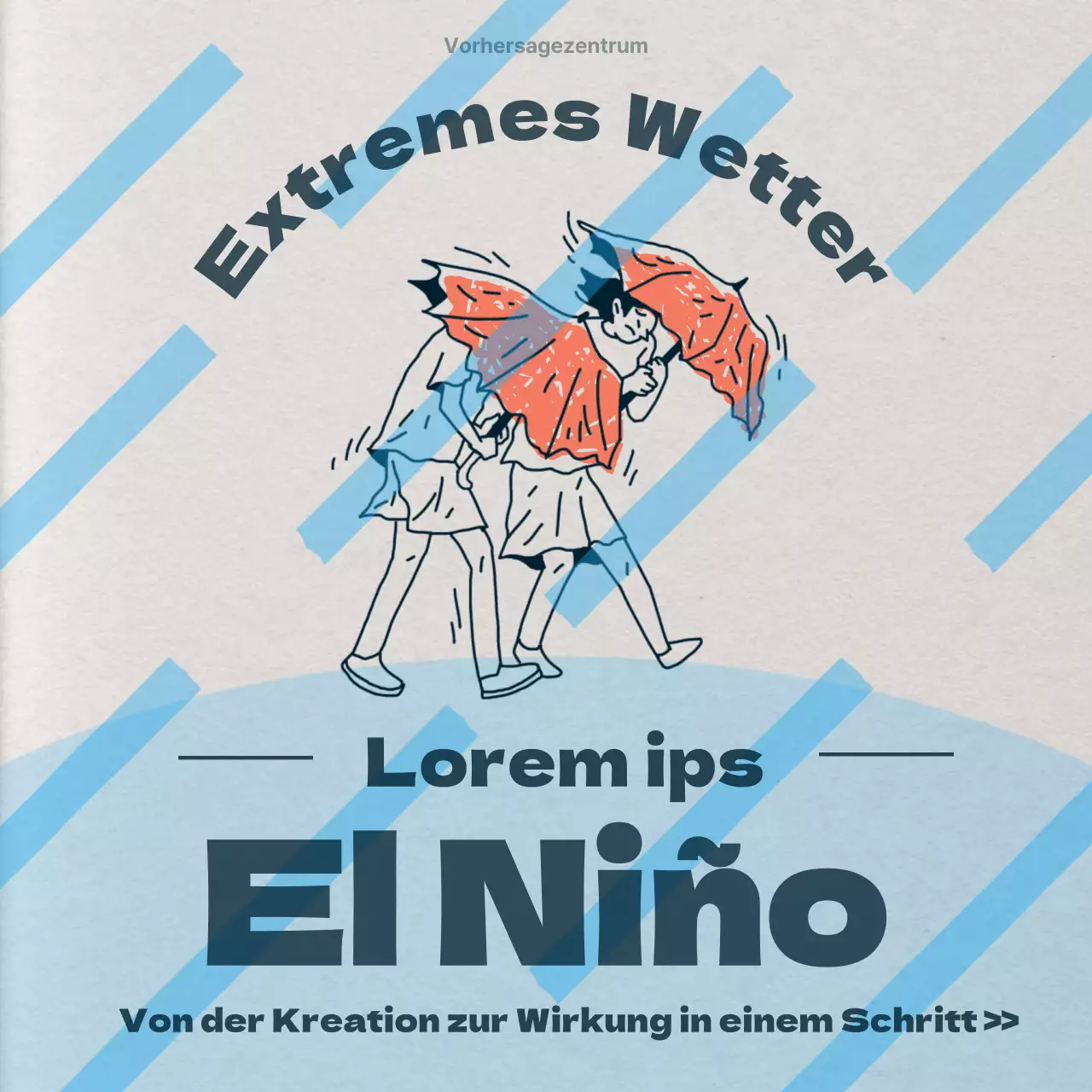 Retro-Klimabeobachtungen in Beige und Hellblau