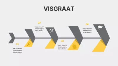 Geïllustreerde visgraat in grijs en geel