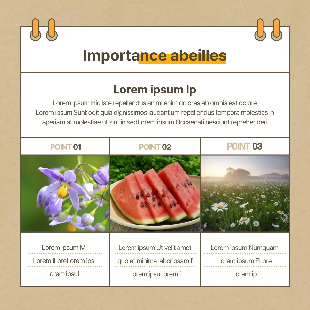 Beige missing bee cardNews design