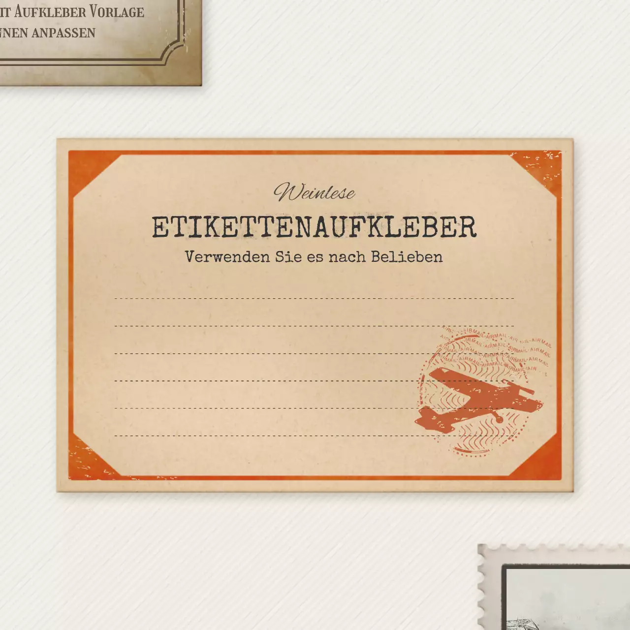 Layout-Bundle-Pack mit beigem Vintage-Sticker-Pack-Konzept