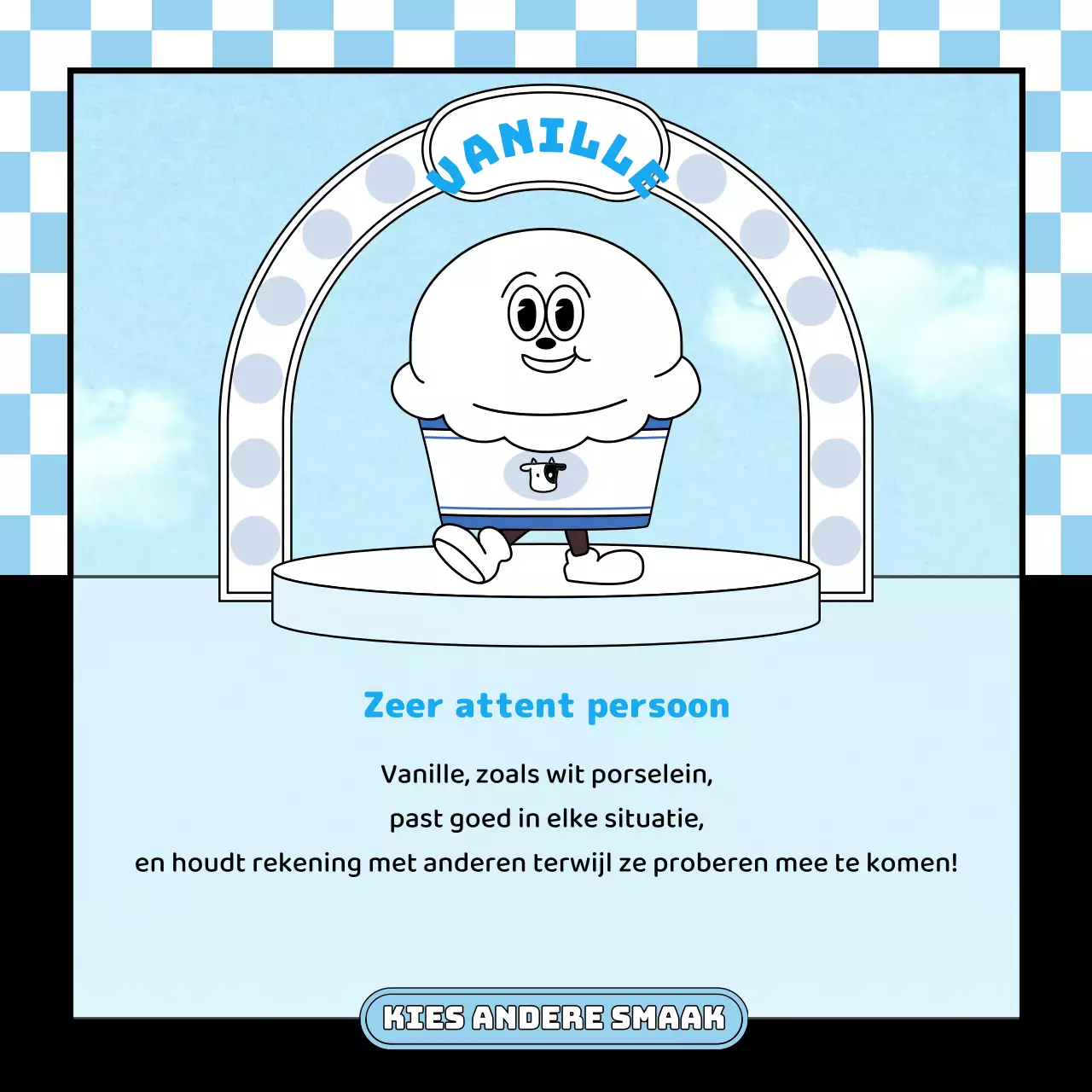 Schattig retro karakter illustratie stijl ijs in roze mint chocolade kleur