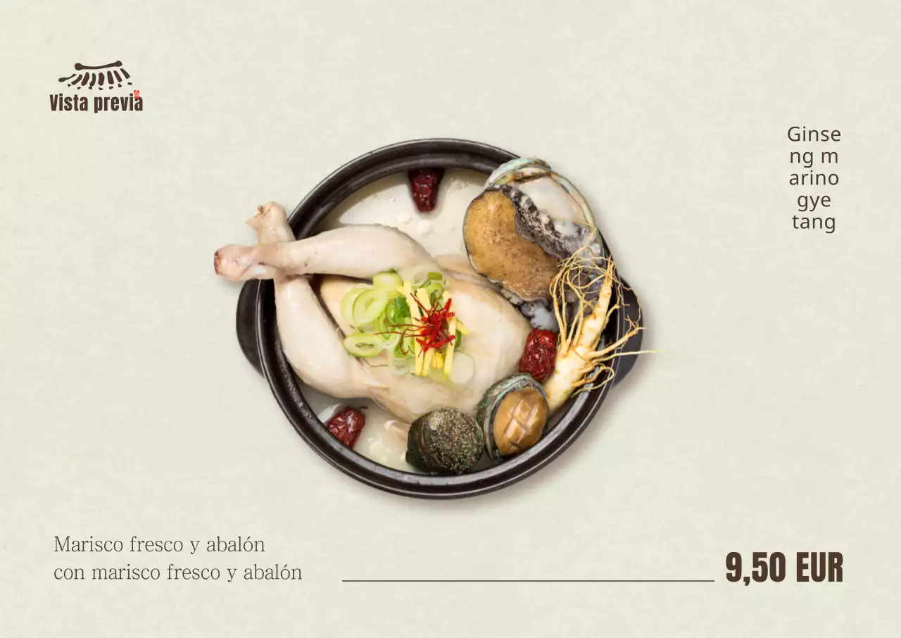 Cartel callejero Simple Seafood Samgyetang