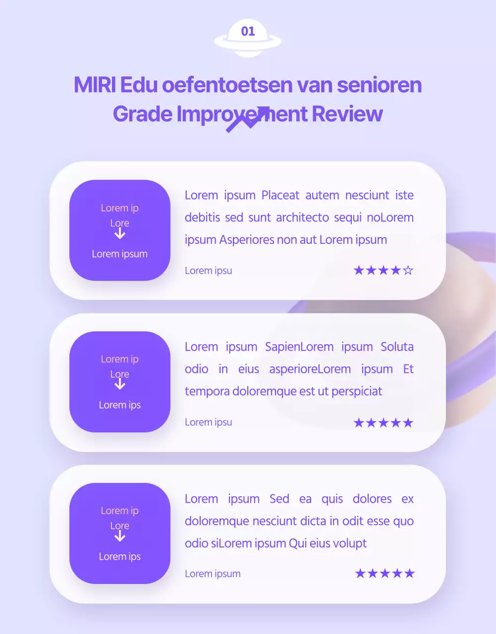 Koop online oefentest met paarse ruimte concept