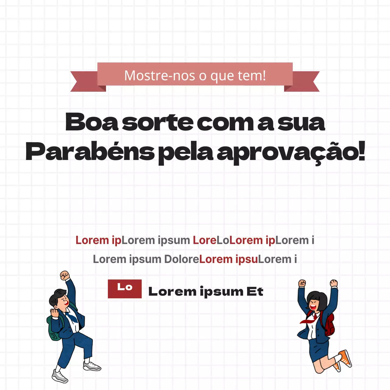 Parabéns pela aprovação