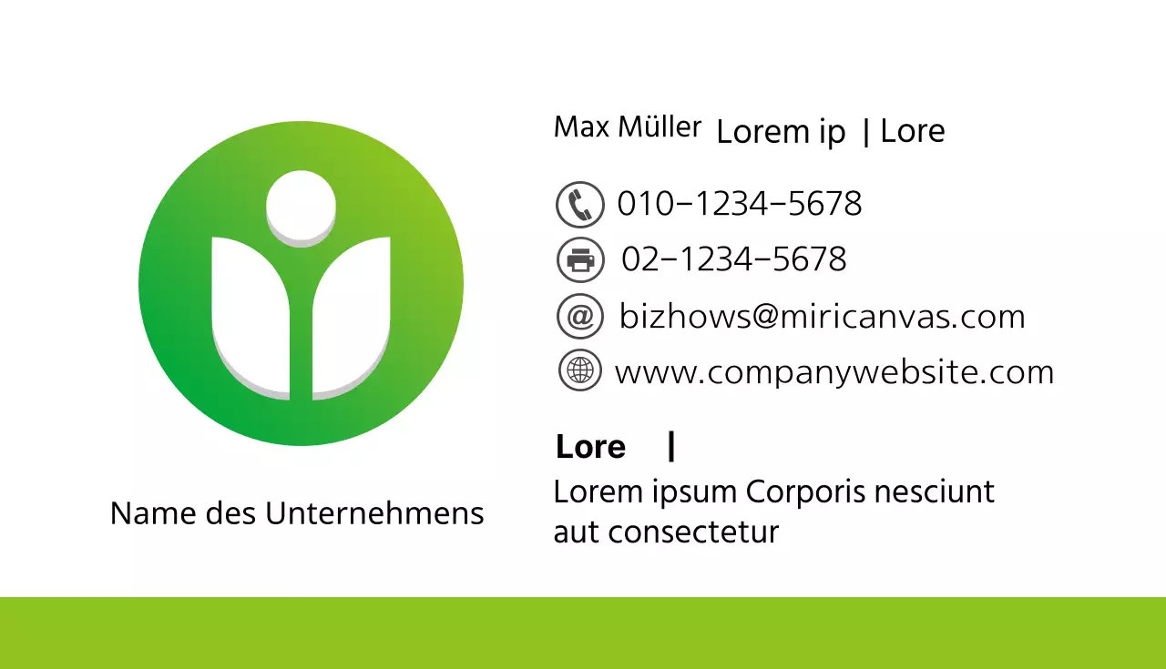 Grüne Visitenkarte