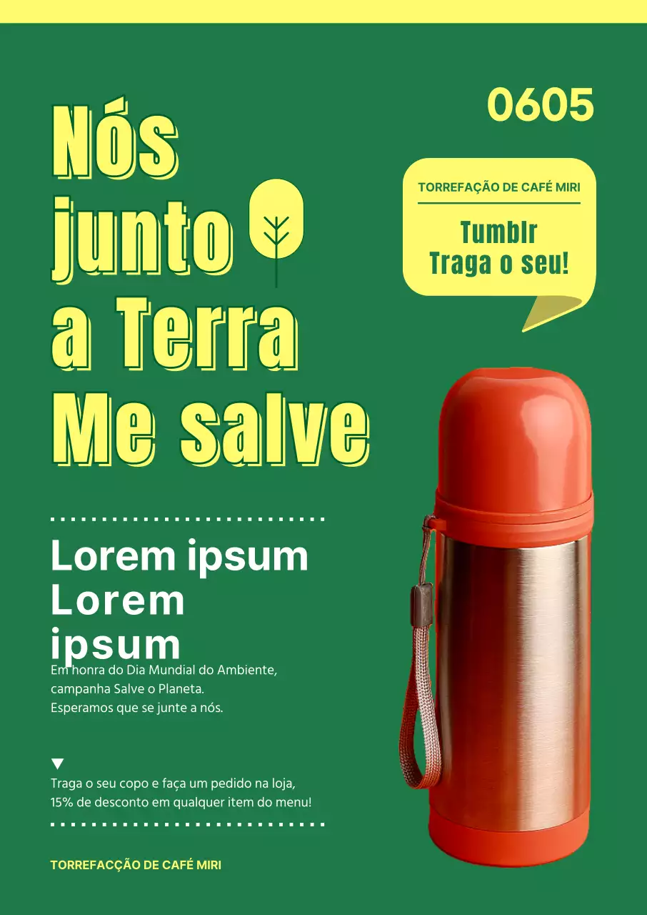 Evento Tumblr para o Dia Mundial do Ambiente com um fundo verde