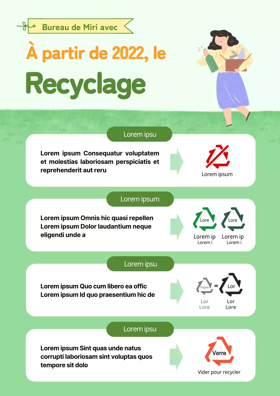 Comment recycler un champ vert illustration concept