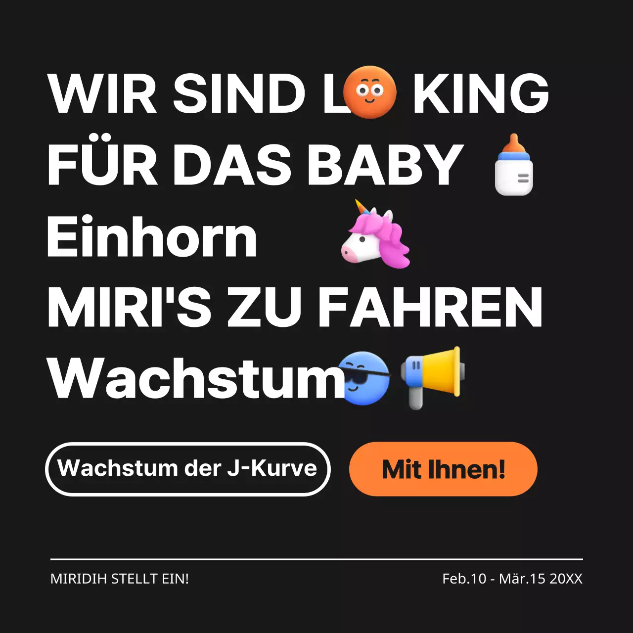 Schwarz-weißes Emoji-Konzept für Stellenausschreibungen
