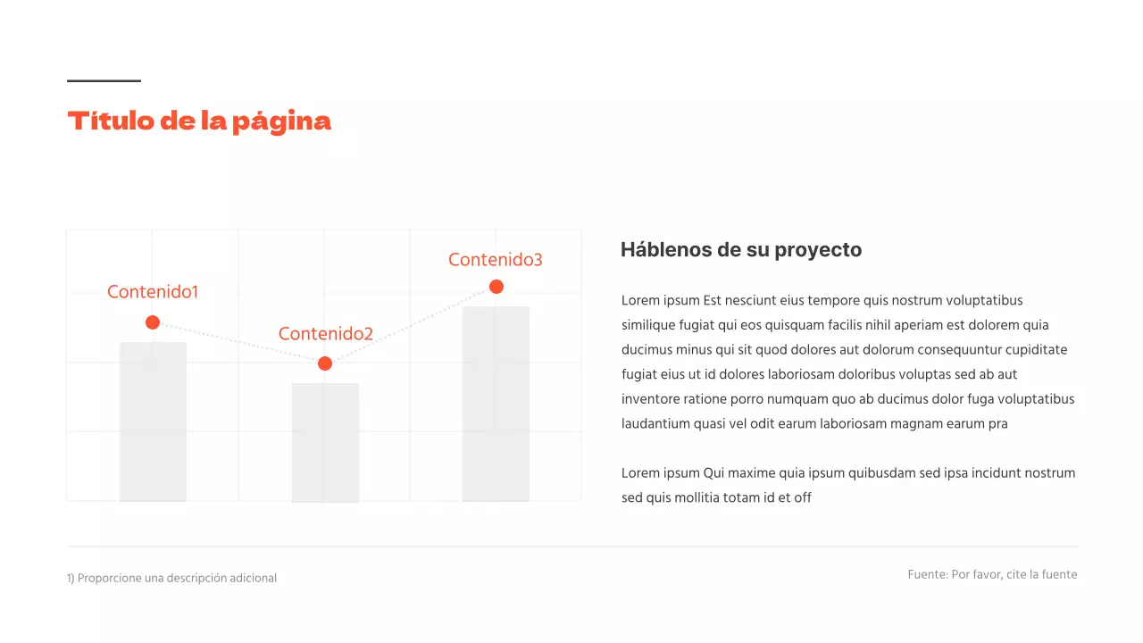 Un gráfico limpio en naranja y blanco
