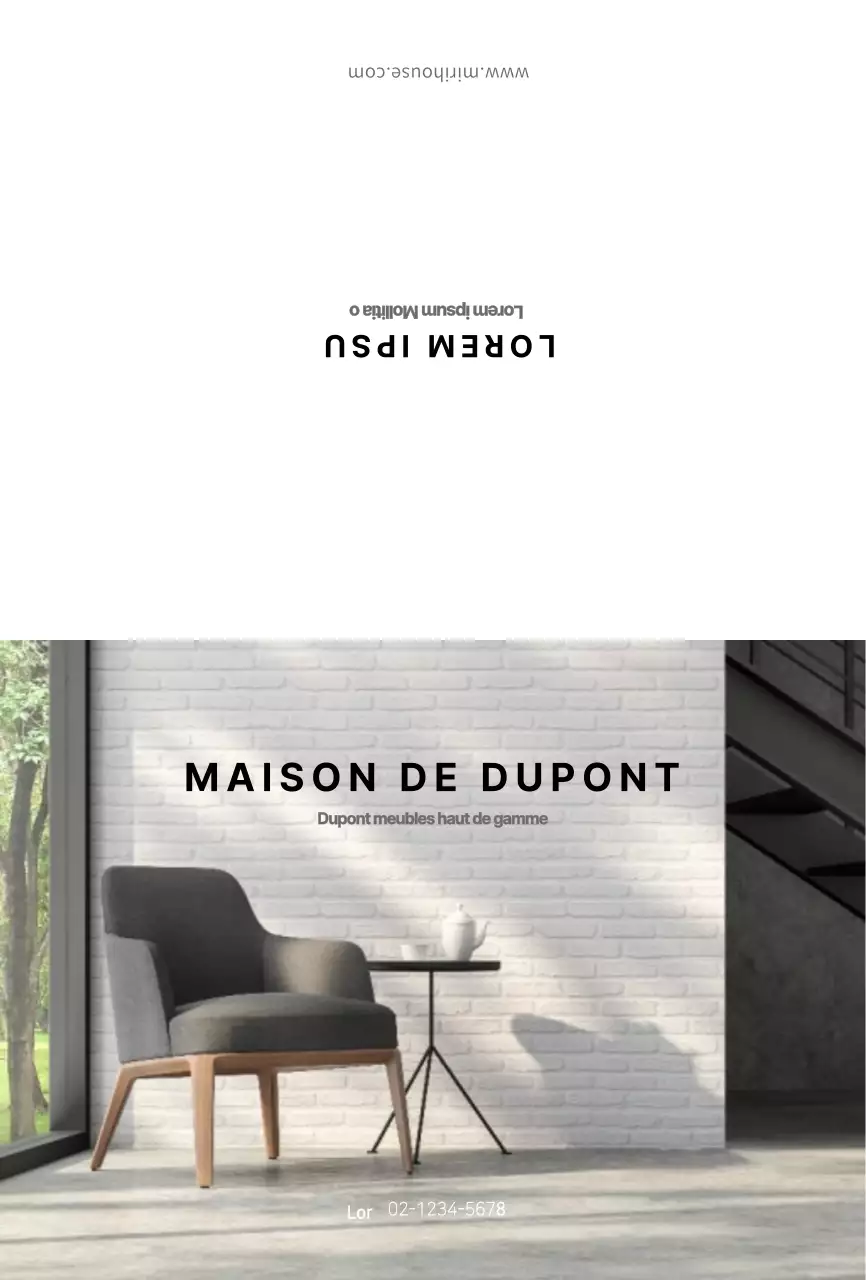 Carte postale blanche d'intérieur moderne pour la présentation d'un produit