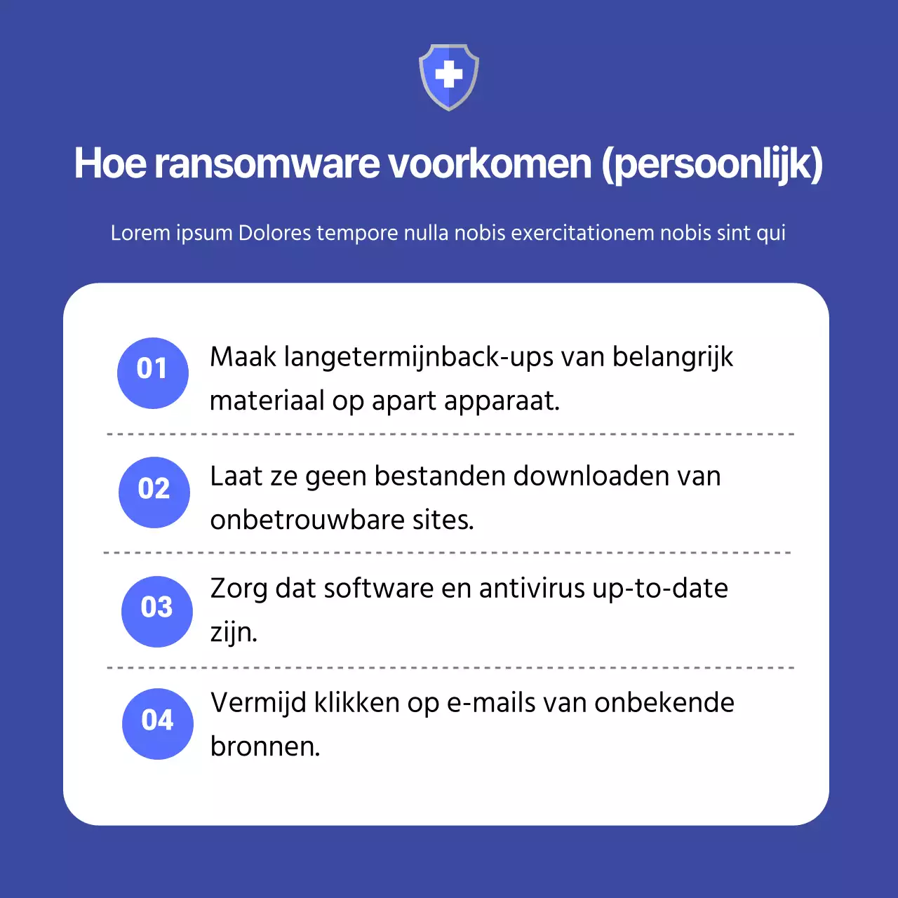 Serieuze ransomwarepreventie in marineblauw en grijs