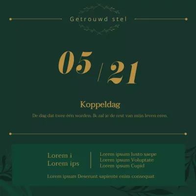 Green and Gold's Couples Day Celebration Counselling Clinic Evenement en Promotie (Social Media Squares)