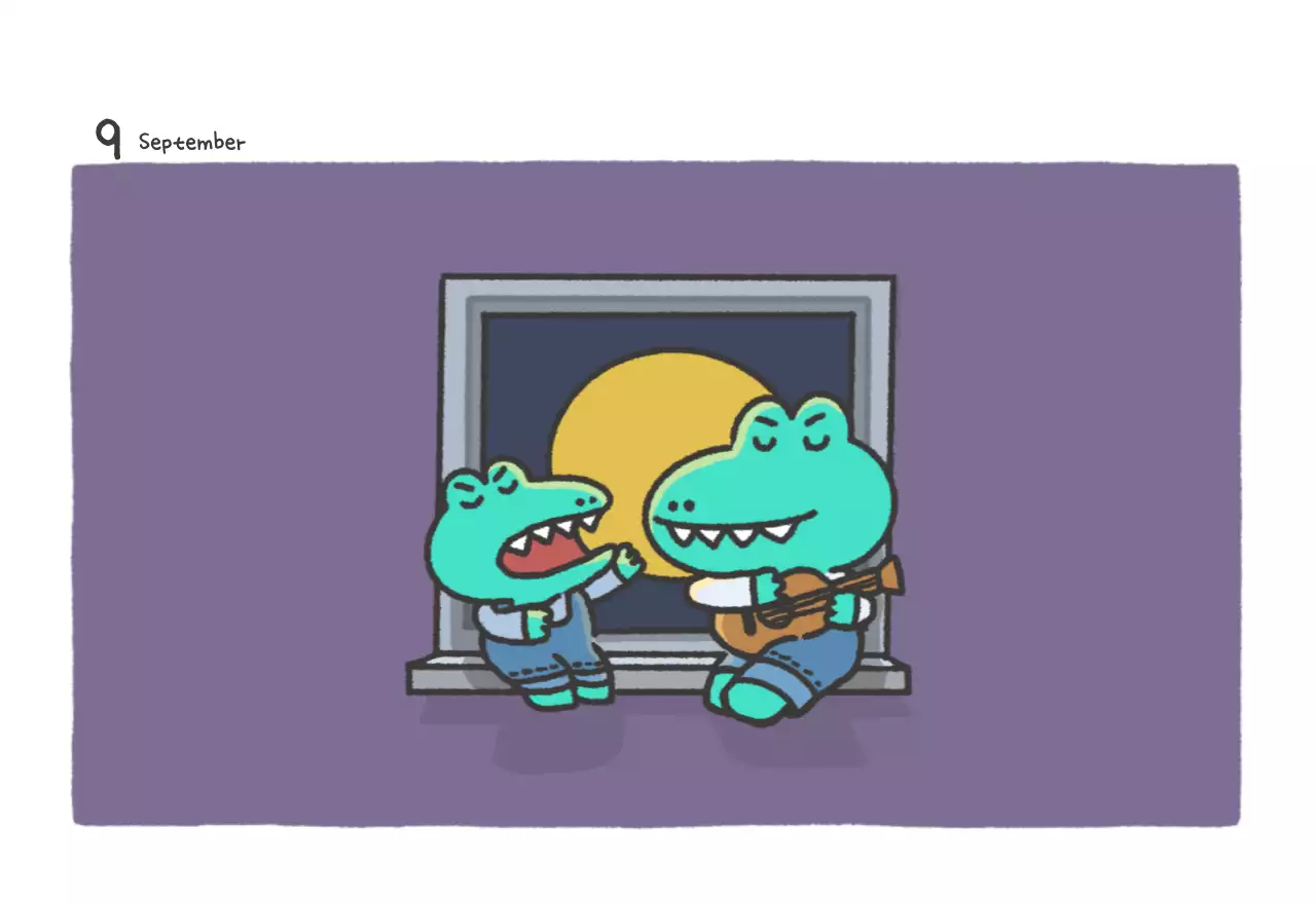 Een kalender met een schattig Argo-illustratieconcept