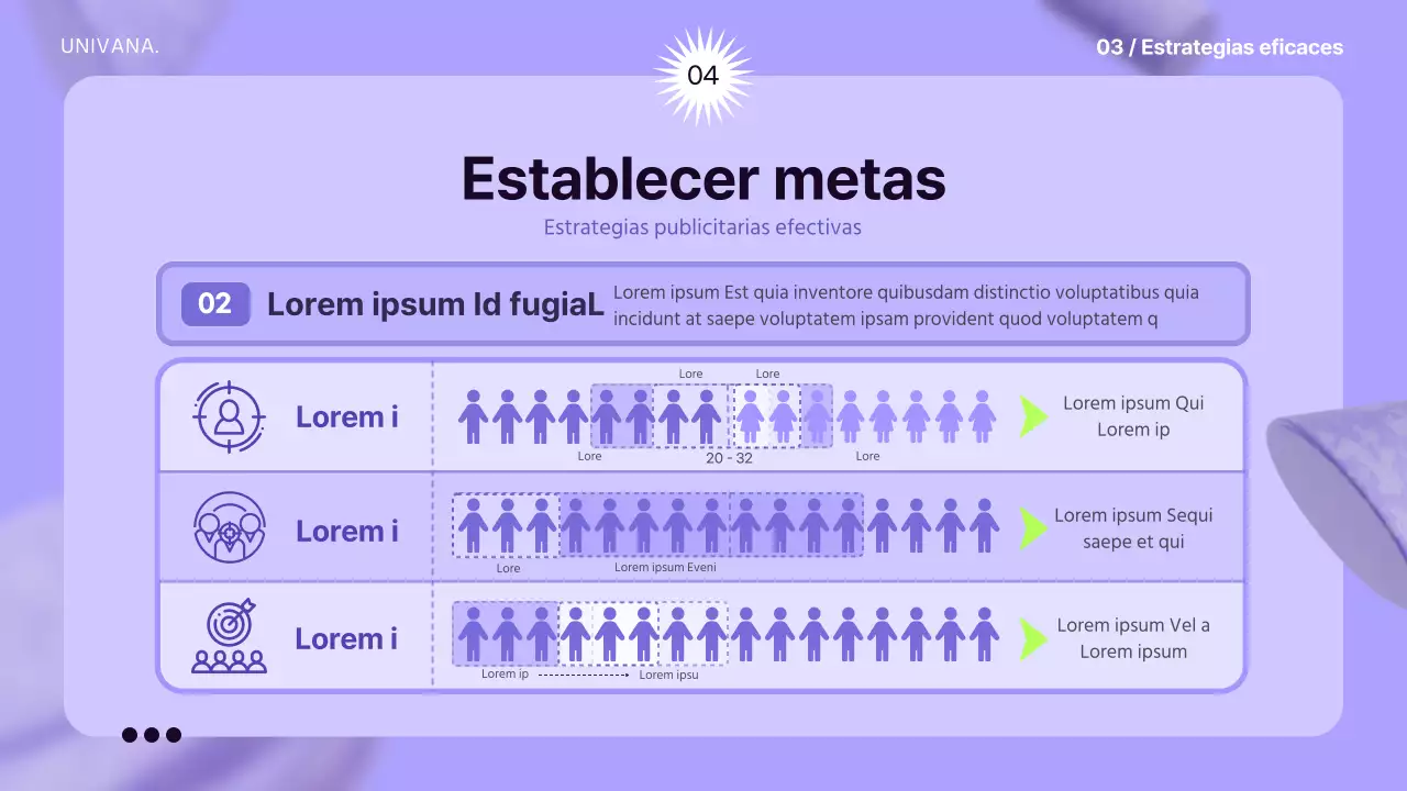 Utilizar elementos 3D sobre un fondo malva para crear una sensación de espacio que sirva de base a la estrategia publicitaria.