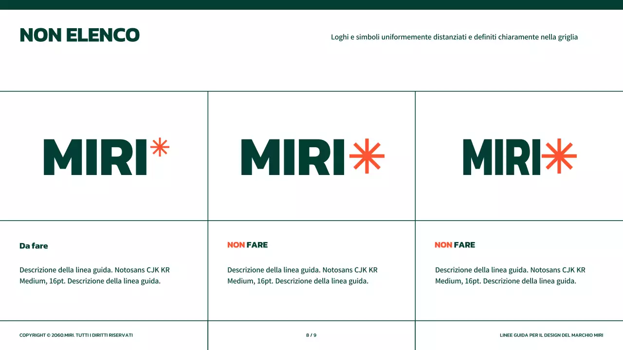Linee guida del marchio semplici in verde con accenti arancioni