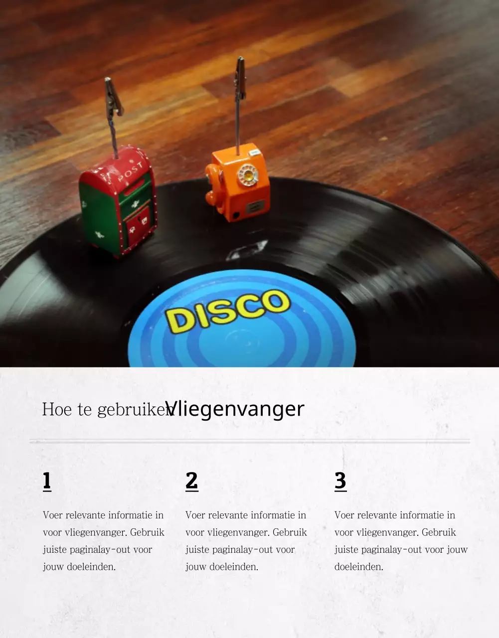 LP detailpagina in oranje en wit