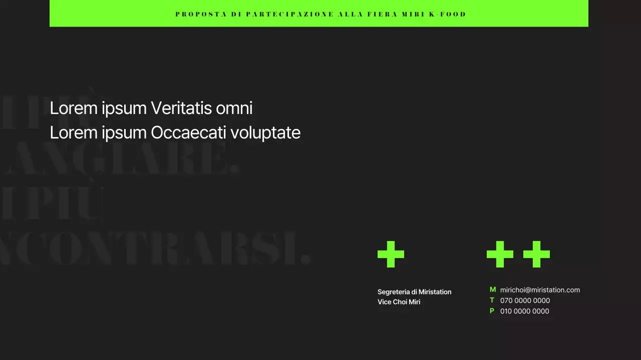 Proposta aziendale di fiera alimentare moderna in nero e chartreuse