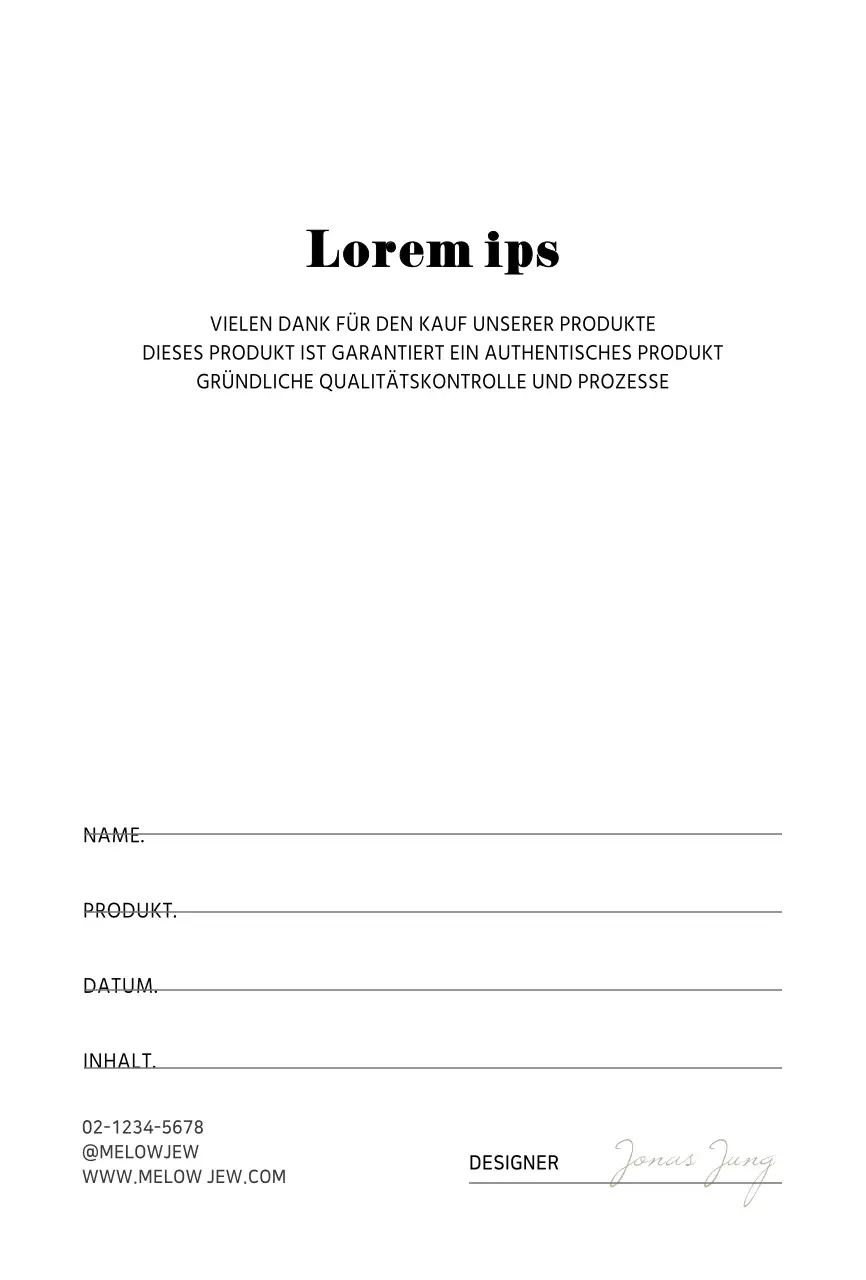 Hellblaue einfache Garantiekarte Postkarte für ein Juweliergeschäft