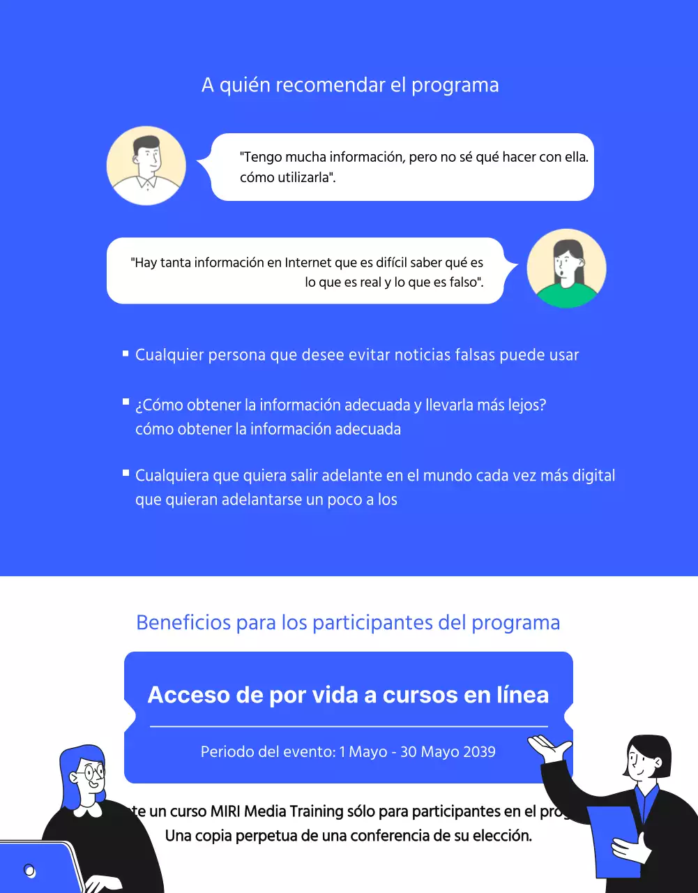 Guía de programas de alfabetización digital en azul y blanco y negro