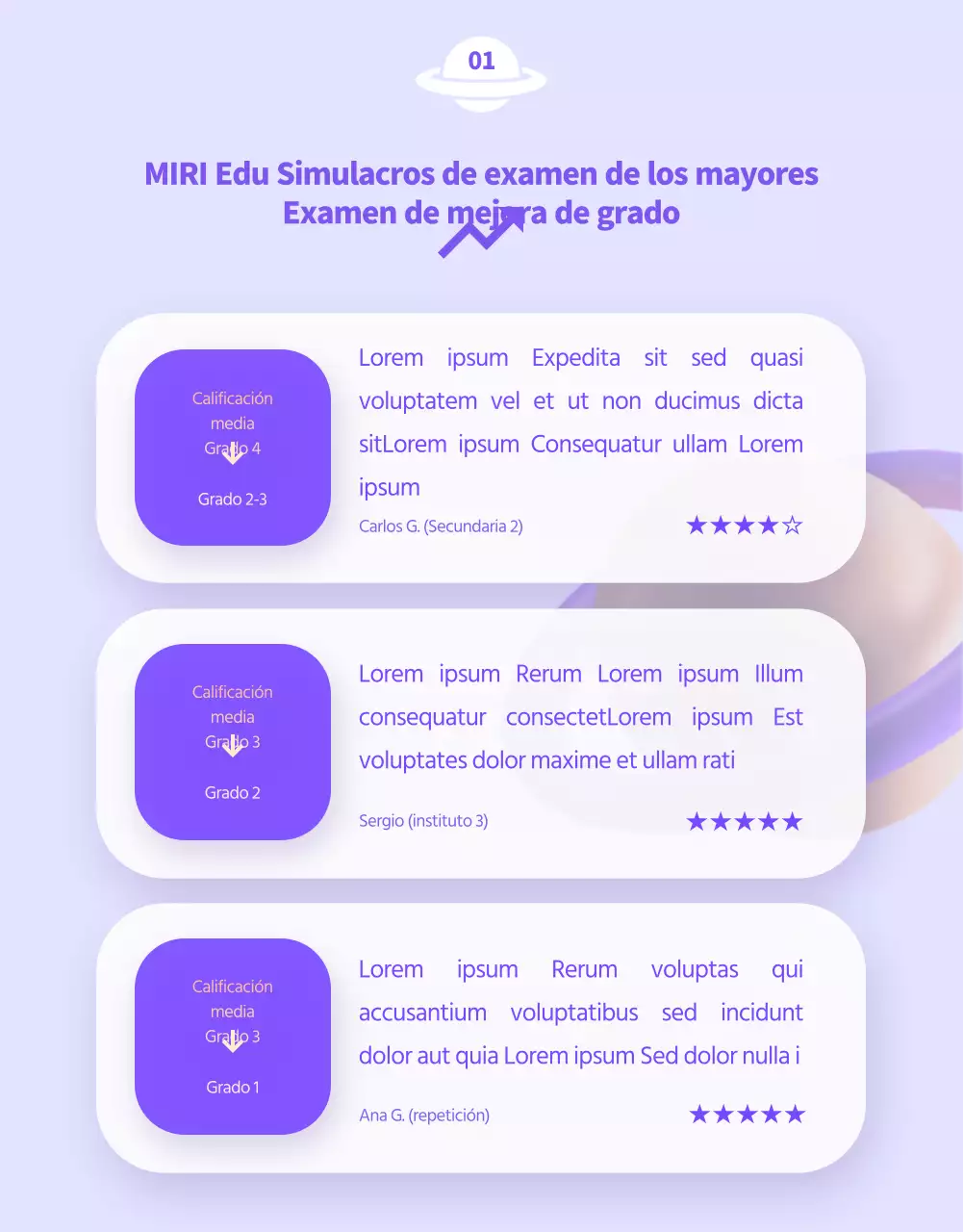 Comprar examen de práctica en línea con el concepto de espacio púrpura