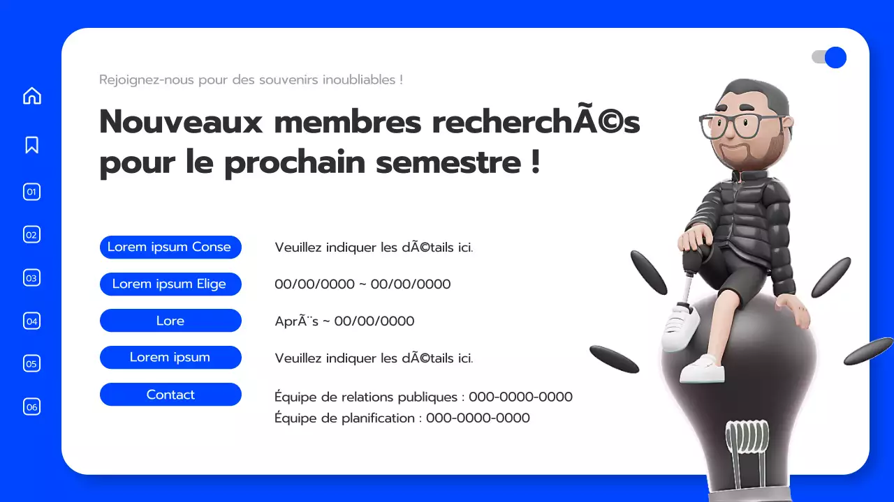 Convocation de l'université en 3D bleu