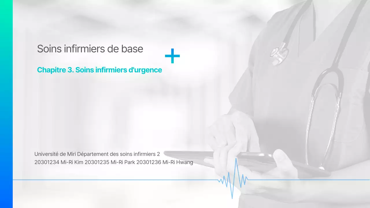 Turquoise Gradient Fondamentaux et soins infirmiers de base Chapitre 3 Soins infirmiers d'urgence Présentation pour les soins infirmiers médicaux