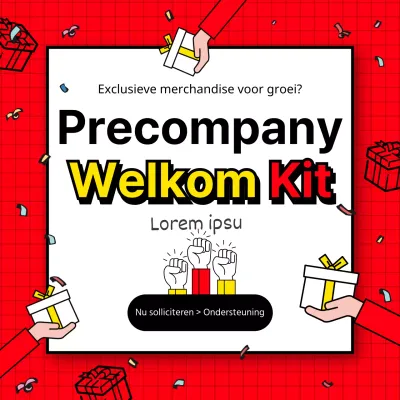 Rood Geel Zwart Weggevertje Evenement Social Media Vierkant Sjabloon