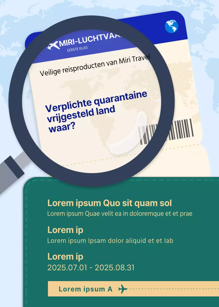 Veilig reizen met een groen-blauw vliegticketconcept