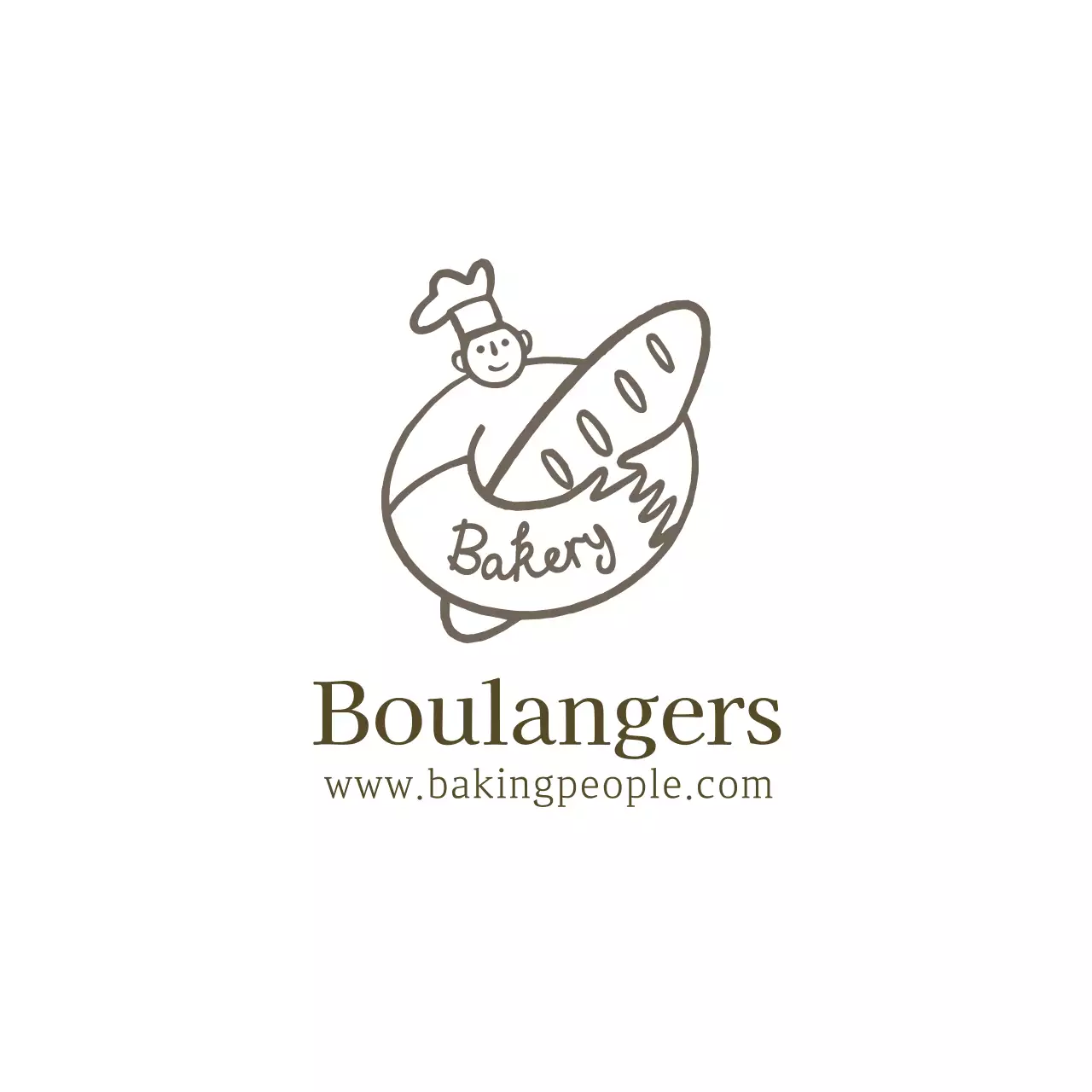 Illustration marron logo boulangerie étiquette boulangerie