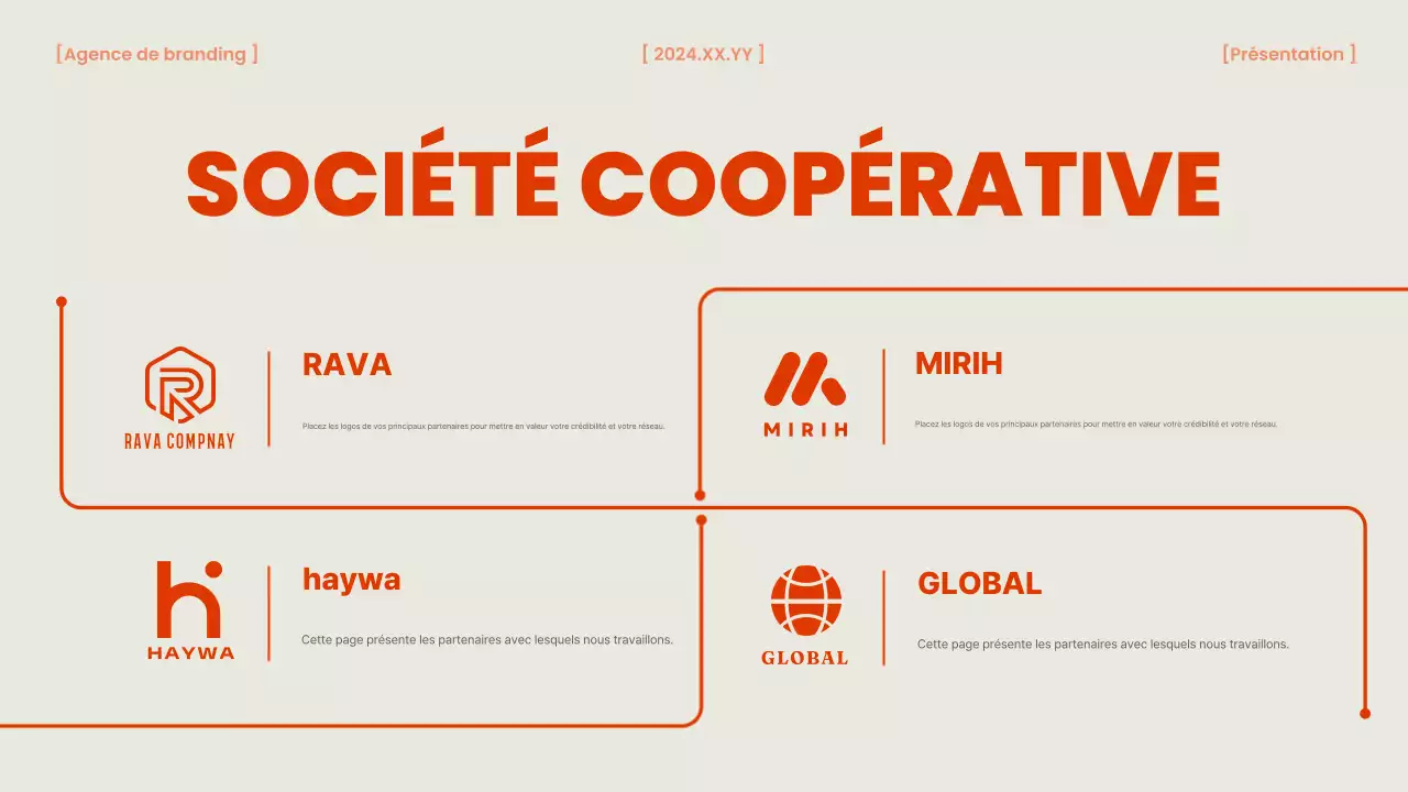 Un briefing d'agence de marque orange et chic