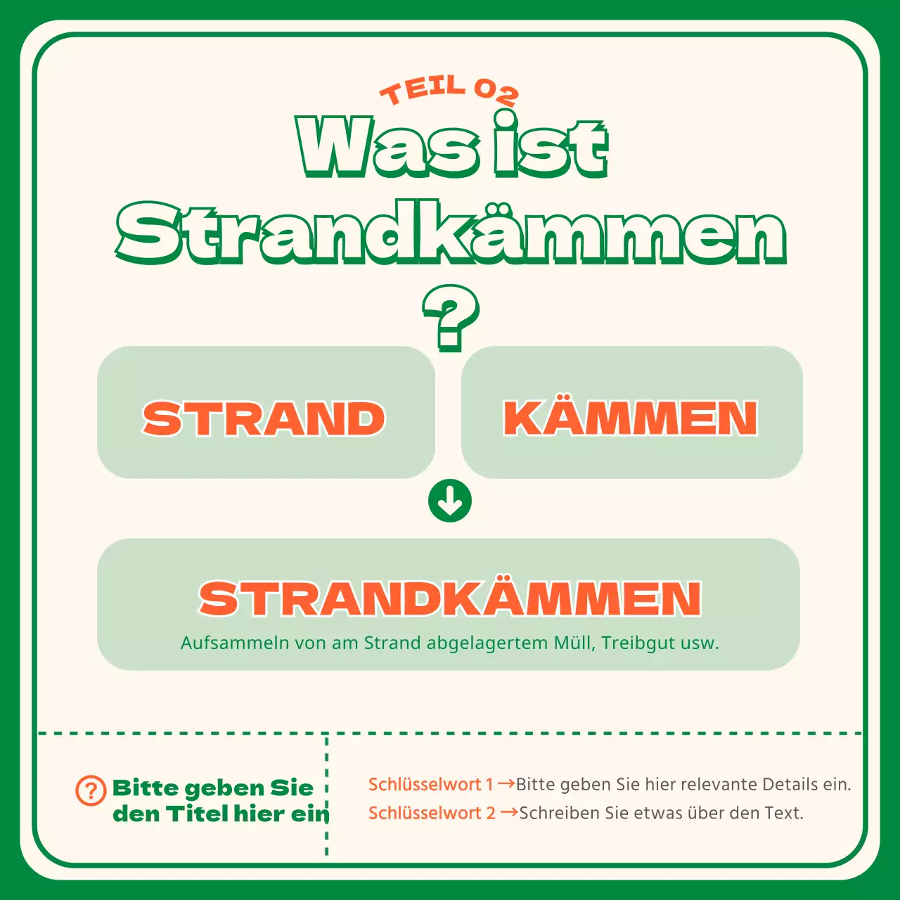 Green Orange Beachcombing CardNews