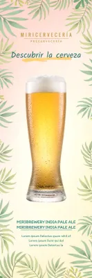 Cartel de cerveza artesanal tropical