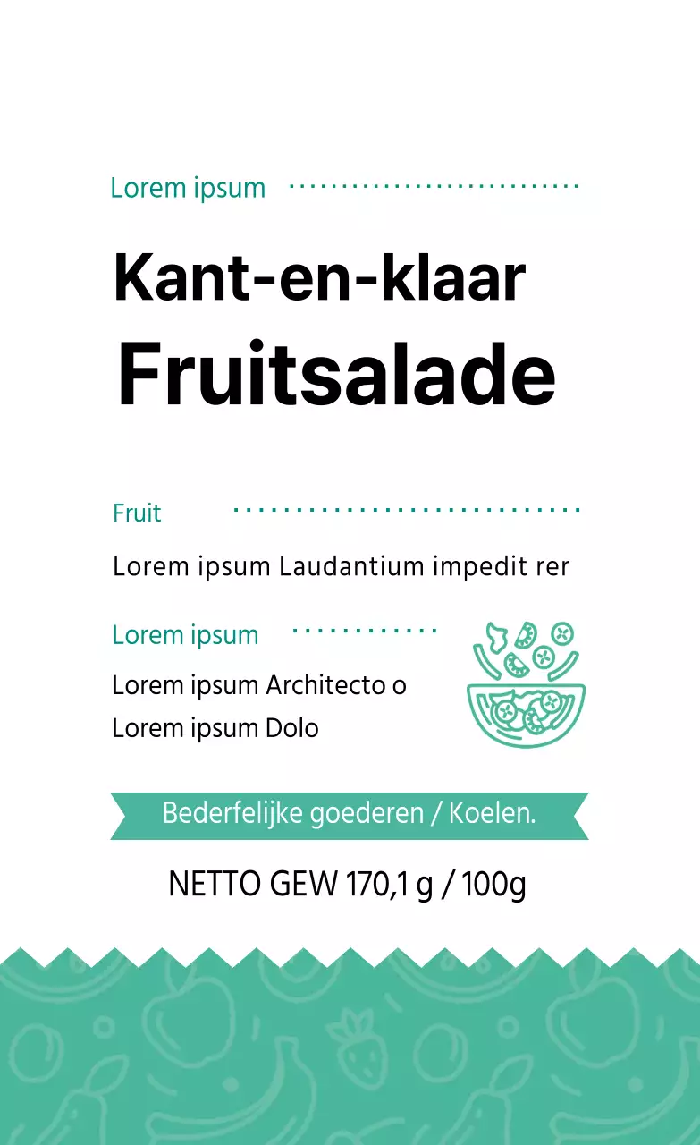 Mint Geïllustreerde Dieet Salade Etiketten