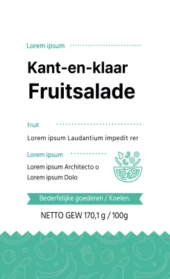 Mint Geïllustreerde Dieet Salade Etiketten