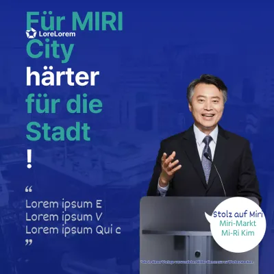 Eine saubere blaue und mintfarbene Dankesbotschaft zur Kommunalwahl