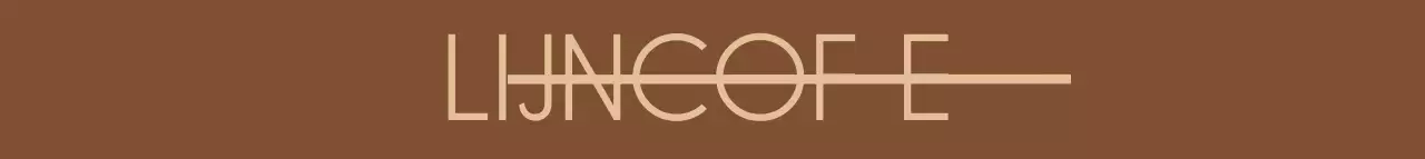 Een eenvoudige cafépromotie met unieke bruine en beige letters