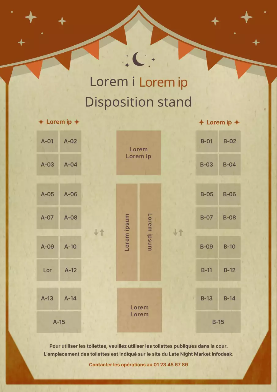 Guirlande brune et simple Guide du marché nocturne de nuit