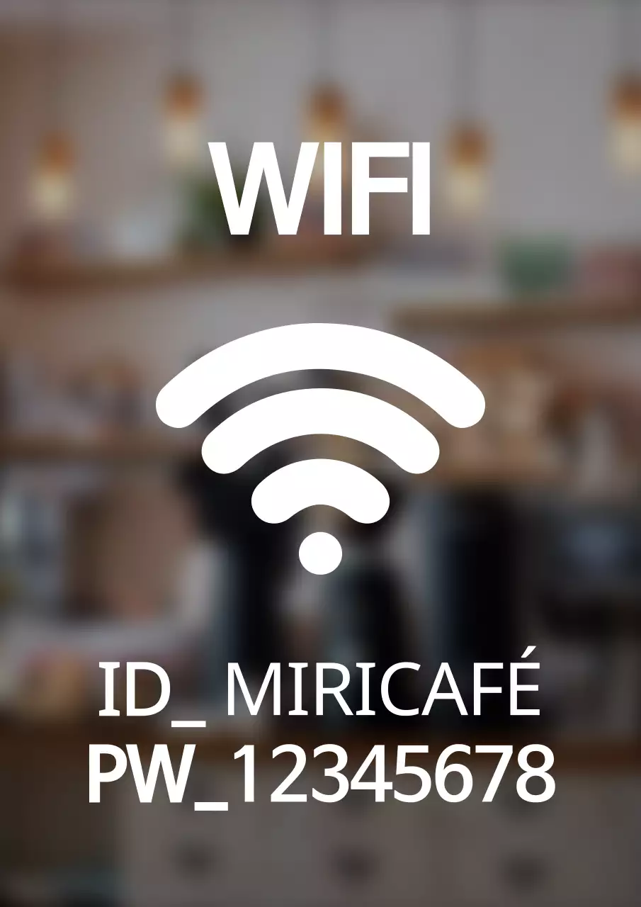 Señalización de estilo sencillo para la información Wi-Fi de la tienda