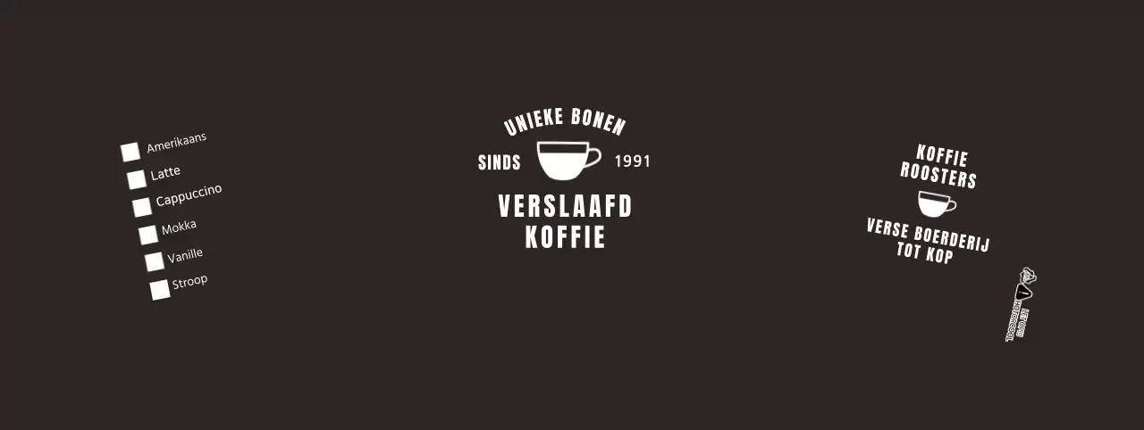 Papieren beker met café-drankmenu in zwart