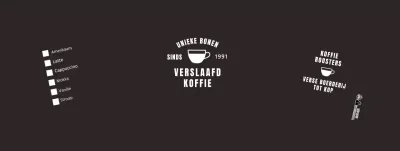 Papieren beker met café-drankmenu in zwart